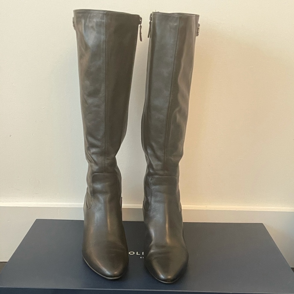 Cole Haan Black Knee High Leather Boots 8.5